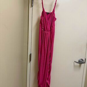 CS1 - Curvy Sense Sunkissed Pink Fuchsia Slinky Dress 1x